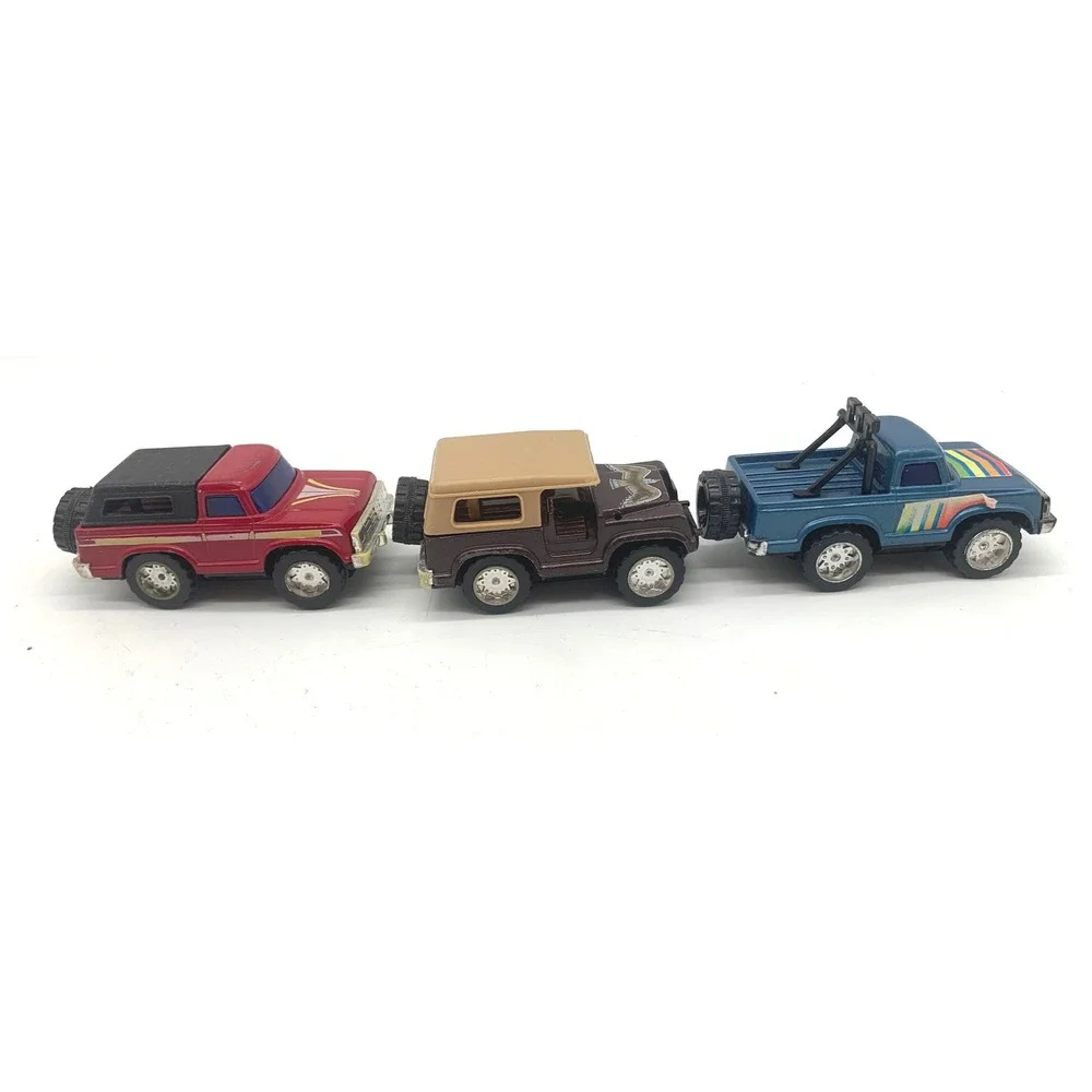 Vintage Arco Diecast Toy Trucks Set 3 1980s Pull Back Action Stomper Hong Kong